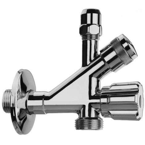 Va Albertoni Robinet combine' sous e'vier-machine a' laver chrome' avec filtre inte'gre' dans la vis et e'crou conique haut, coupelle, robinet de rechange