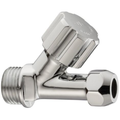Va Albertoni Robinet droit avec raccord male chrome' 1/2 x 3/8 avec e'crou conique bas de remplacement
