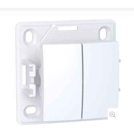 Va-et-vient + bouton poussoir O/F saillie blanc polaire 230V complet avec cadre Alrea