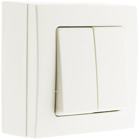 Va et vient double 10A saillie borne auto Blanc - Bel'Vue - Zenitech