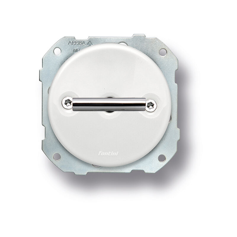 Va-et-vient double métal chrome porcelaine blanche do low Fontini