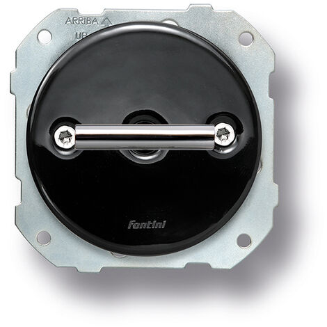 Va-et-vient double métal chrome porcelaine noire DO LOW - FONTINI