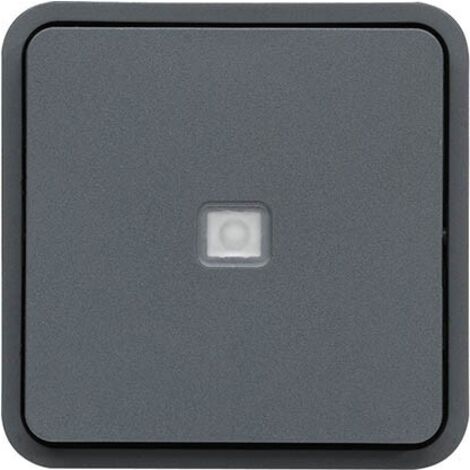 Va-et-vient étanche Cubyko associable à voyant lumineux Bleu - Gris - WNA002- Hager