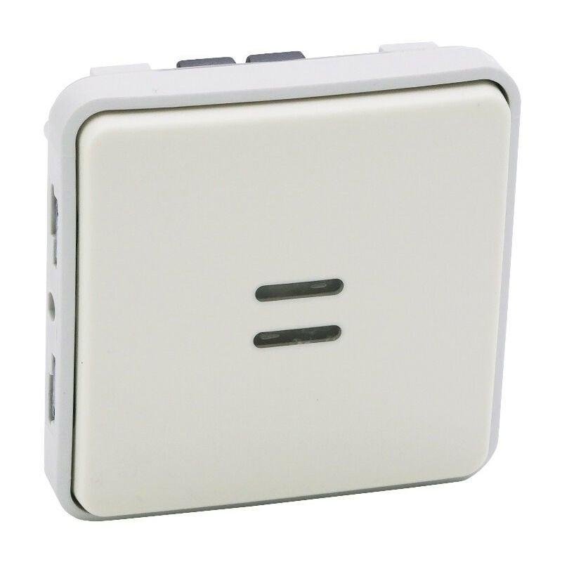 Interrupteur ou va-et-vient lumineux Plexo composable IP55 10AX 250V blanc (069613)