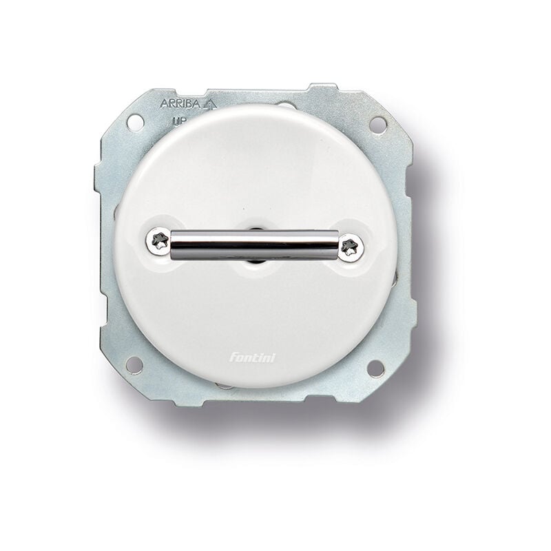 Fontini - Va-et-vient métal chrome porcelaine blanche do low