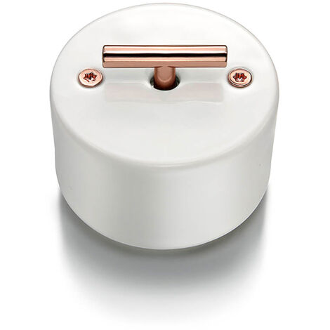 Va-et-vient metal cuivre brillant porcelaine blanche DO - FONTINI