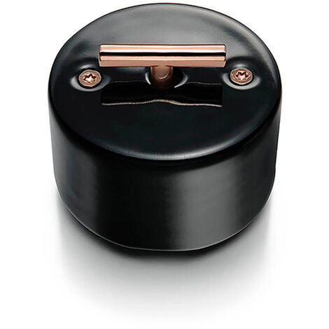 Va-et-vient metal cuivre brillant porcelaine noire DO - FONTINI