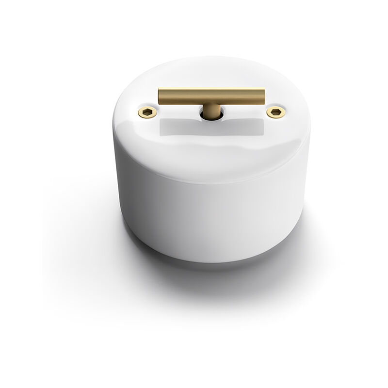 Fontini - Va-et-vient metal laiton dore satine porcelaine blanche do