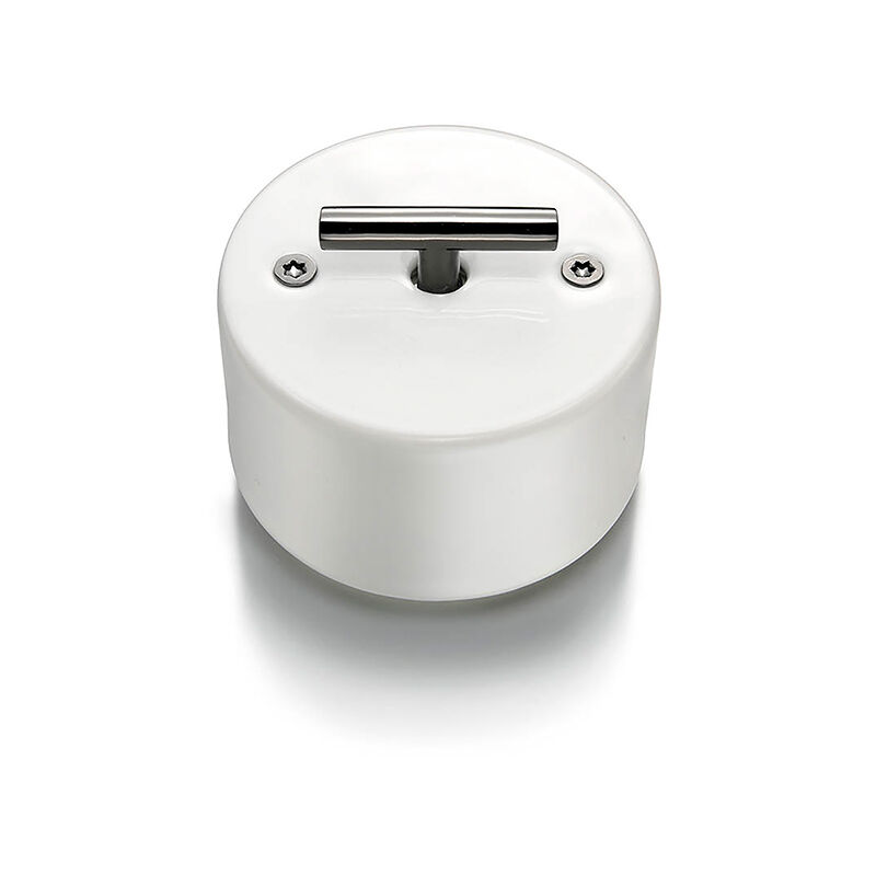 Fontini - Va-et-vient metal nickel blanc porcelaine blanche do