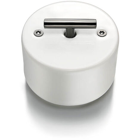 Va-et-vient metal nickel blanc porcelaine blanche DO - FONTINI