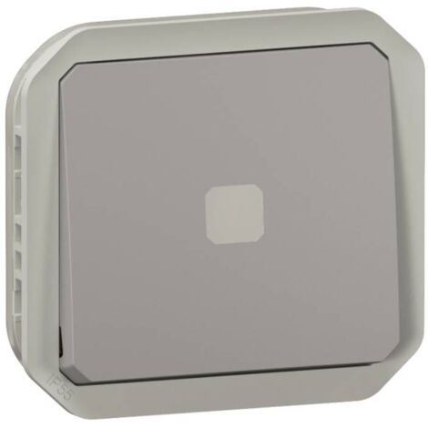 va et vient ou interrupteur - témoin sans neutre - 4a - gris - composable - legrand plexo 069515l