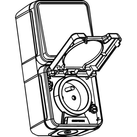 Va-et-vient + prise 2P+T 16A vertical anthracite IP44 OXXO