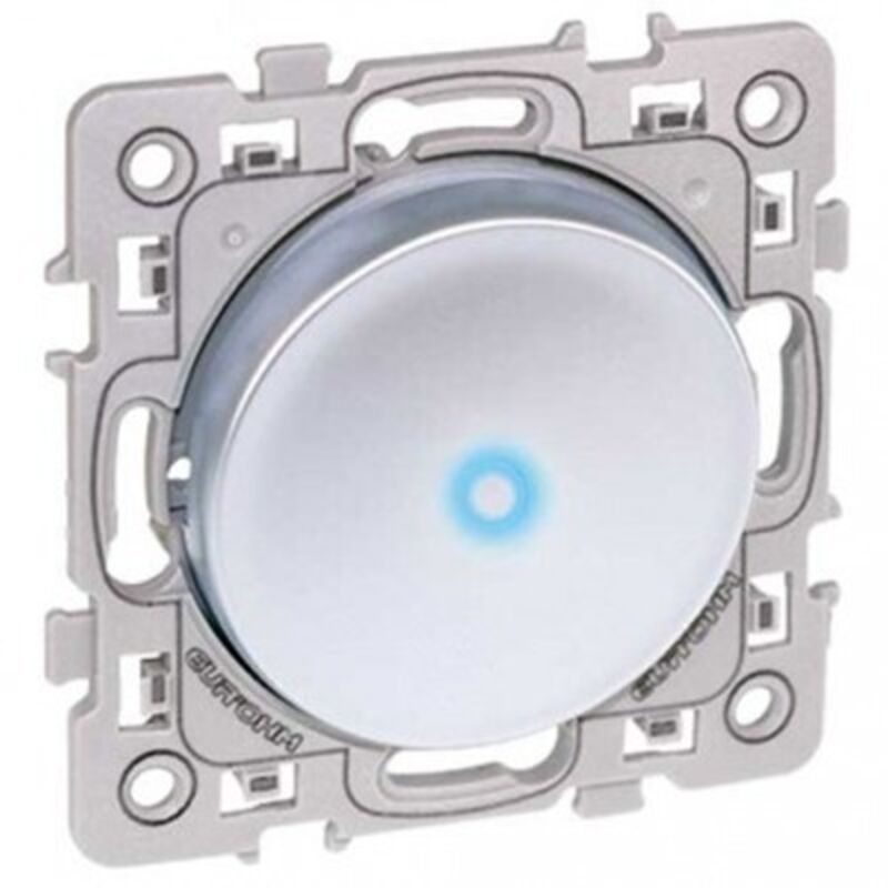 Eurohm square interrupteur va et vient lumineux/témoin silver - 60403