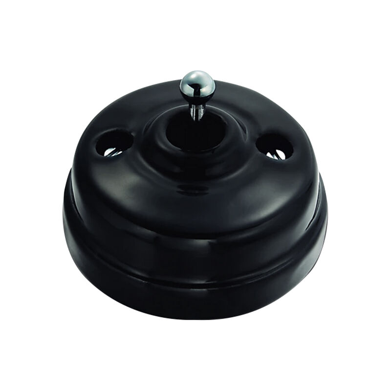 Va & Vient Porcelaine noire Manette et vis chrome brillant dimbler Fontini