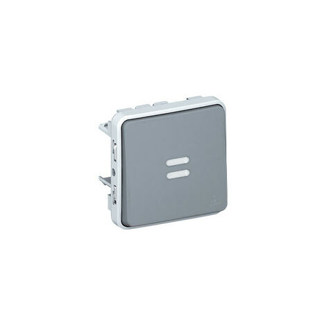 Interrupteur ou va-et-vient témoin câblage existant Plexo composable IP55 10AX 250V gris (069514)