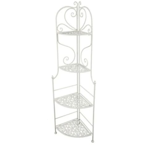 Vacchetti Scaffale Metallo Jessica Bianco ad Angolo 4 piani H160 cm