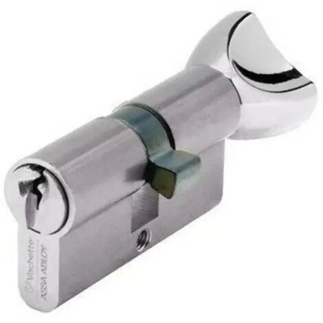 Vachette 3111 V5 Cylindre à bouton nickelé 30x30 - Vis de 60 - livré avec 3 clés