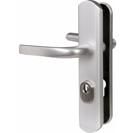 Vachette – Béquille double sur plaque 195mm – Finition argent – Épaisseur de porte 40mm – Longueur 119mm – Résistance à la corrosion Grade 2