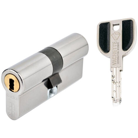 Vachette – Cylindre de serrure haute sécurité 32 goupilles – Corps en acier inoxydable – 4 clés brevetées – Protection anti-perçage