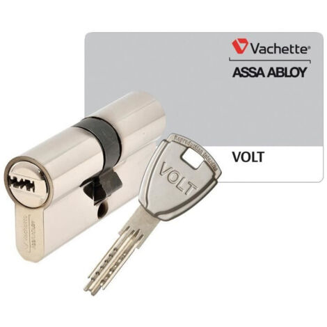 Vachette – Cylindre de serrure nickelé 30x40 mm – 6 goupilles en acier trempé – 4 clés réversibles – Haute capacité combinatoire