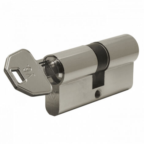Vachette – Cylindre de serrure nickelé V6 30x40 mm – 6 goupilles pour sécurité renforcée – 4 clés réversibles – Clés réversibles pour reproduction facile