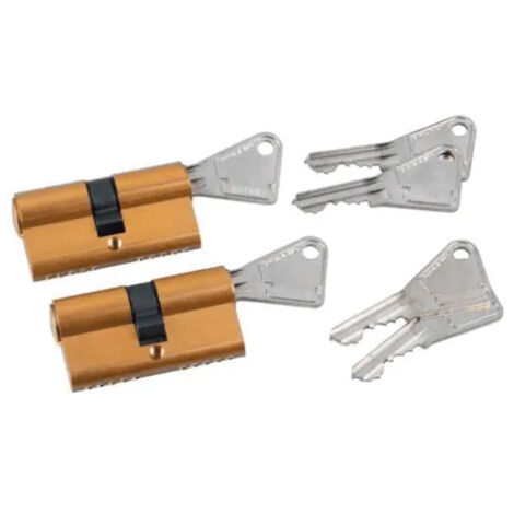 Vachette – Cylindre de serrure s'entrouvrant V5 – 2 cylindres en laiton 30 x 30 mm – 5 goupilles anti-crochetage – 3 clés en alliage maillechort