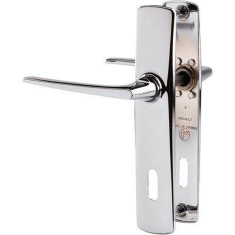 Vachette – Ensemble de poignée de porte RIV Saumur chrome – Entraxe 70mm – Zamak – Finition brillante – Pour porte de chambre
