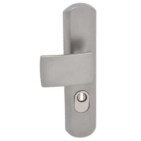 Vachette – Ensemble de sécurité aileron de tirage/béquille sur plaque longue – Épaisseur 40 mm – Entraxe 195 mm – Protecteur de cylindre auto-adaptable