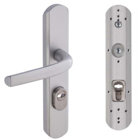 Vachette – Poignée de porte blindée universelle – Finition champagne – Effet monobloc sandwich – Protection anti-effraction – Compatible avec entraxes multiples