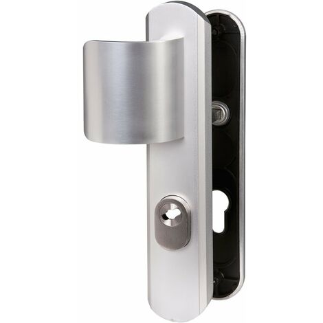 Vachette – Poignée de porte d'entrée blindée – Entraxe 195 mm – Finition argent anodisé – Protection anti-perçage – Installation rapide