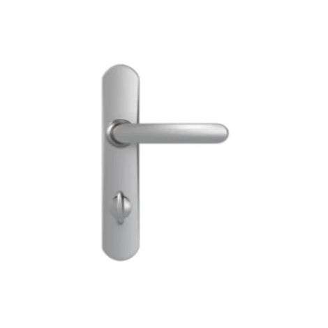 Vachette – Poignées de porte avec plaque de condamnation – Entraxe 195 mm – Zamak chromé miroir – Design ergonomique pour usage intensif