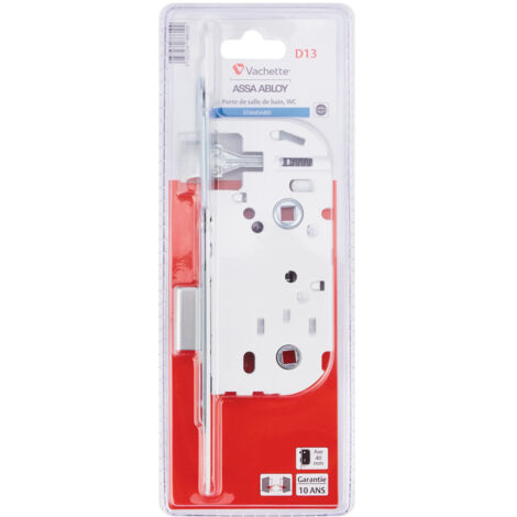 Vachette – Serrure monopoint encastrée bec de cane à condamnation 40mm – Finition blanche – Pour bois, métal et aluminium – Réversible