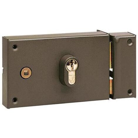 Vachette – Serrure multipoint en applique horizontale à fouillot – Côté gauche – Coffre acier verni 141x87mm – Axe 60mm – Fouillot carré 7mm