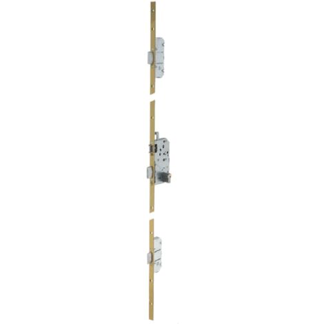 Vachette – Serrure multipoints à larder 3 points – Entrebaîlleur intégré – Axe 50mm – Entraxe 70mm – Acier galvanisé – Têtière carrée 2040x18mm