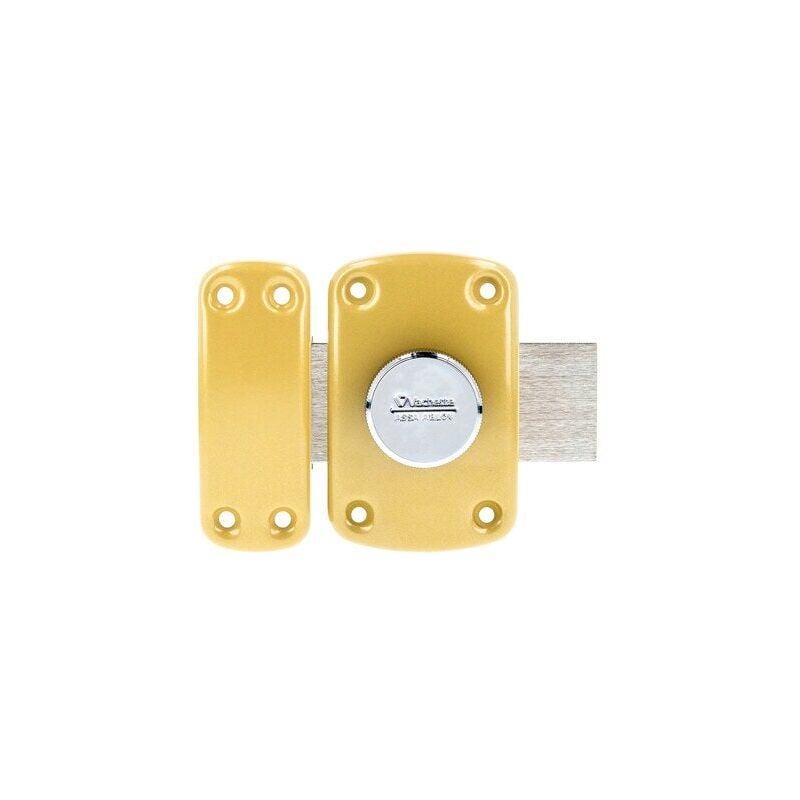 Verrou cyclop à bouton et cylindre 5 goupilles diamètre 23 mm, longueur 45 mm, 3 clés, bronze - Vachette