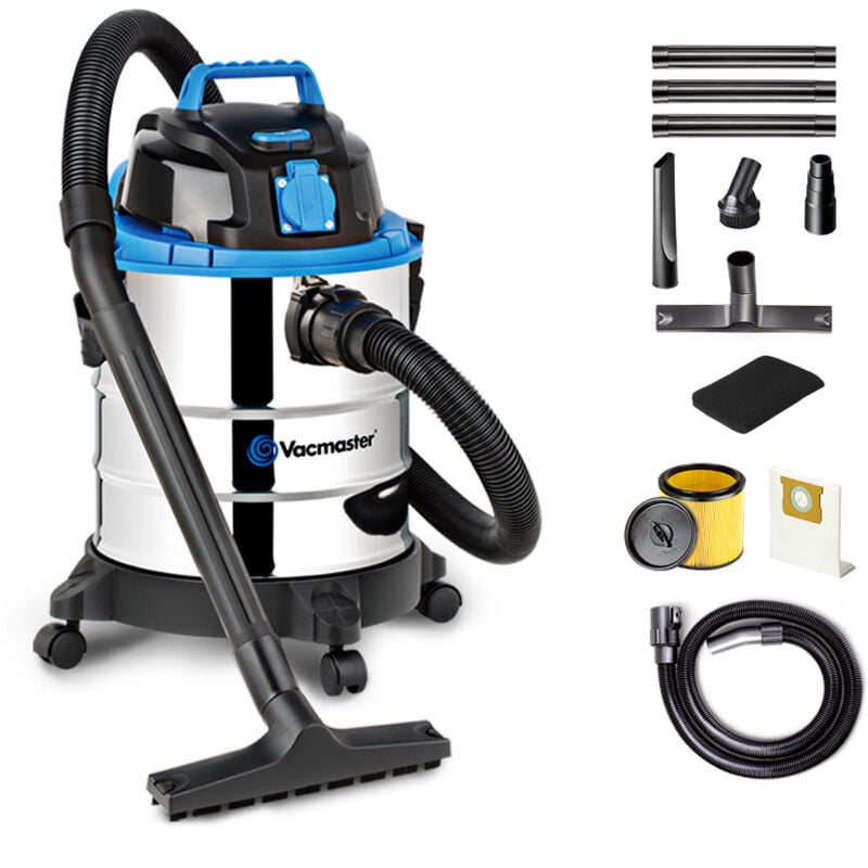 Vacmaster VQ1220SC 1250W 20L Aspirateur Eau et Poussière,Fonction Soufflerie, Puissant Professionnel Industriel Aspirateur avec & sans Sac