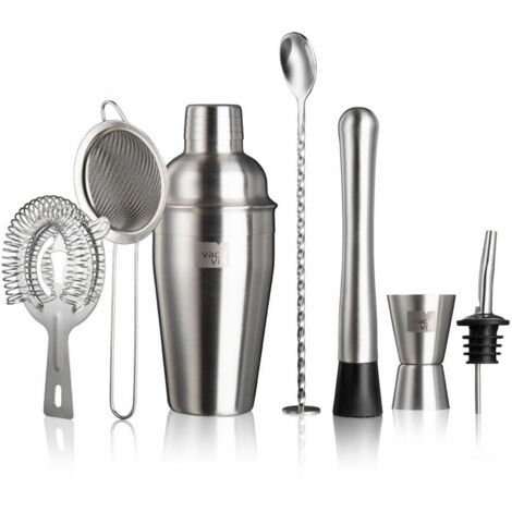 Vacu Vin Elegantes Cocktail Set Edelstahl 7 Werkzeuge