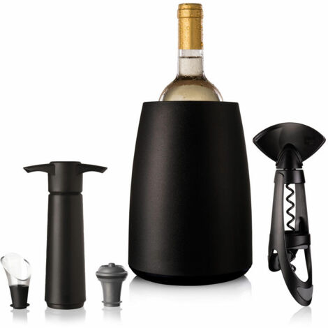 Vacu-Vin Elegantes Weinset Schwarz mit Weinaccessoires