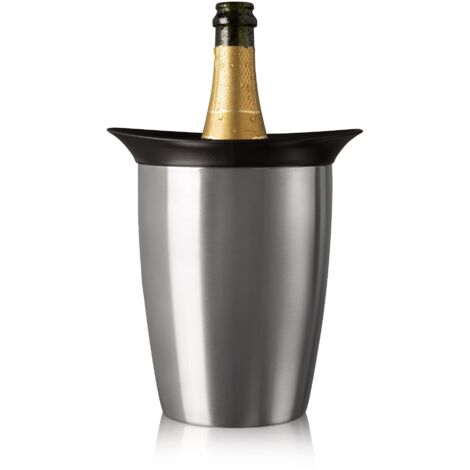 Vacu Vin Secchio per bottiglie di champagne senza ghiaggio Rinfrescatore Rigido Elegant, acciaio inossidabile, unica