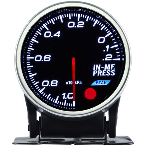 Vacuometro Vuotometro Analogico Pressione Vuoto BAR IN-MF Press Vacuum Gauge 52mm 12V Auto Doppio Ingresso Alimentazione 10 Colori