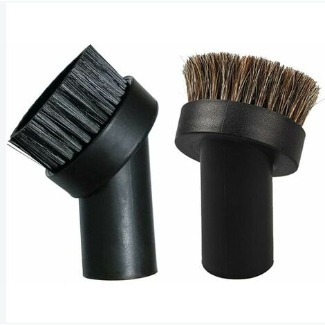 2 Pcs Black Round Dust Brush 1.25'' Vacuum Hose 25mm Horse Hair for Most  Vacuum Cleaners Accessories