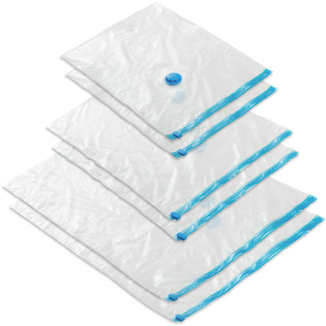 Vacuum storage bags - 6, various sizes - vacuum bags, storage bags, vacuum pack bags - transparent