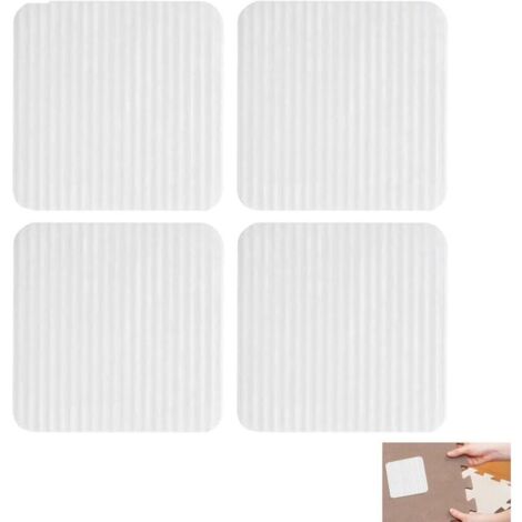 Vacuum Tech Lot de 4 tapis antidérapants pour parquet, carrelage, lavable, réutilisable, antidérapant, anti-frisottis 10 x 10 cm
