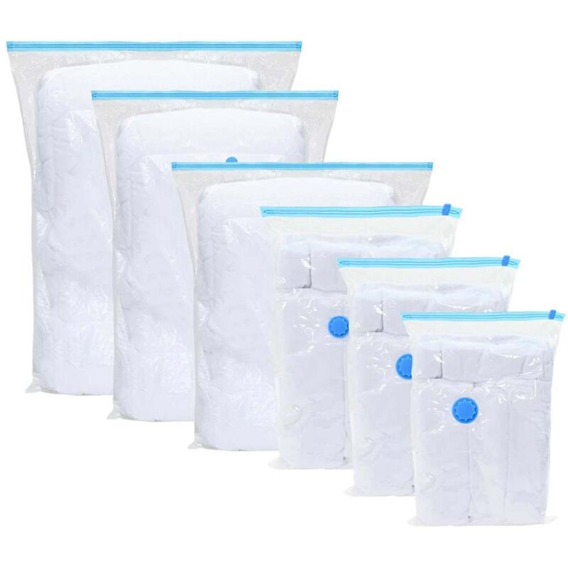 vidaXL Storage Bags Wall-mounted 5 pcs Transparent and Blue 80 x 60 cm