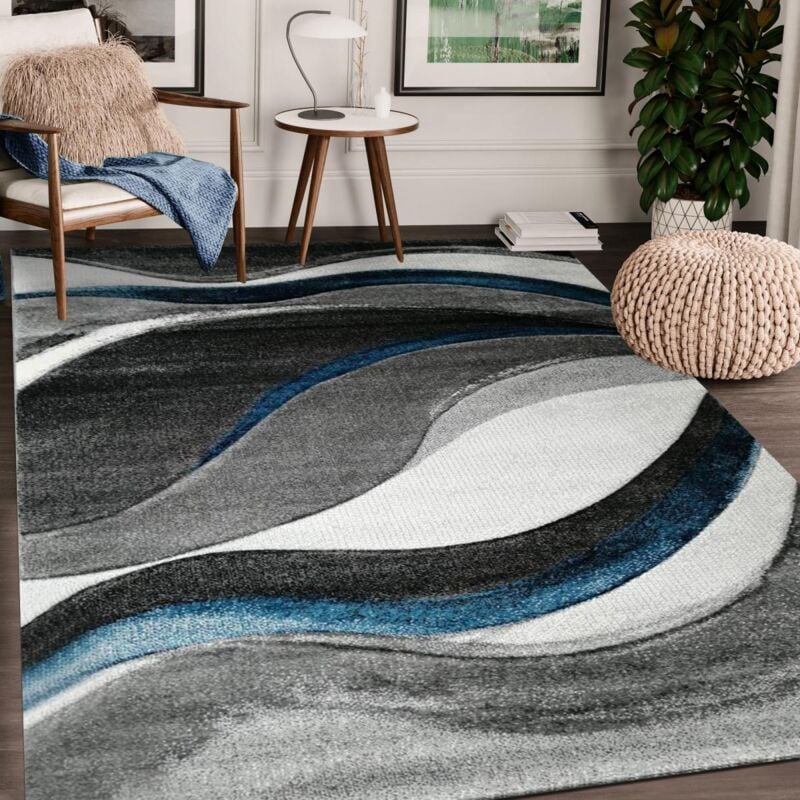 

Alfombra de Vadala moderna en polipropileno rojo. - Bleu