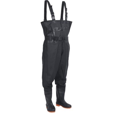 Vadeador de pecho con botas y cinturón negro talla 38