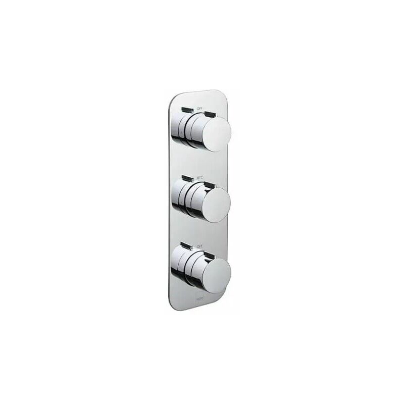 Altitude Tablet 2 Outlet 3 Handle Vertical Thermostatic Tablet Shower Valve - Chrome - TAB-128/2-ALT-C/P - Chrome - Vado