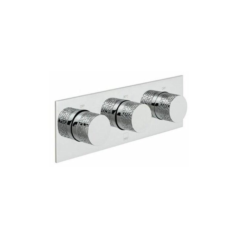 Omika 2 Outlet And 3 Handle Concealed Thermostatic Valve - Chrome - TAB-128/2-H-OMI-C/P - Chrome - Vado