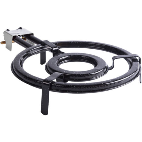 VAELLO Bruciatore modello piatto da esterno per gas naturale propano o butano Ø40cm colore nero