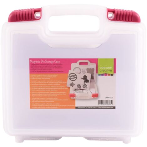 Vaessen Creative 1009-002 Magnetica goffratura, Scatola di plastica per trasportare e riporre Fustelle in Metallo, 24,5 x 25,4 x 7,5 cm